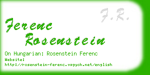 ferenc rosenstein business card